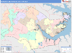 New Bern Metro Area Digital Map Color Cast Style